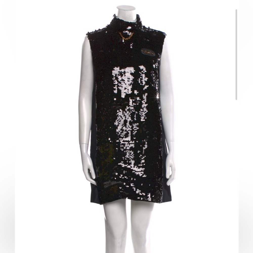 LOUIS VUITTON Women’s Embroidered Sleeveless Black Sequin Dress - Picture 3 of 6